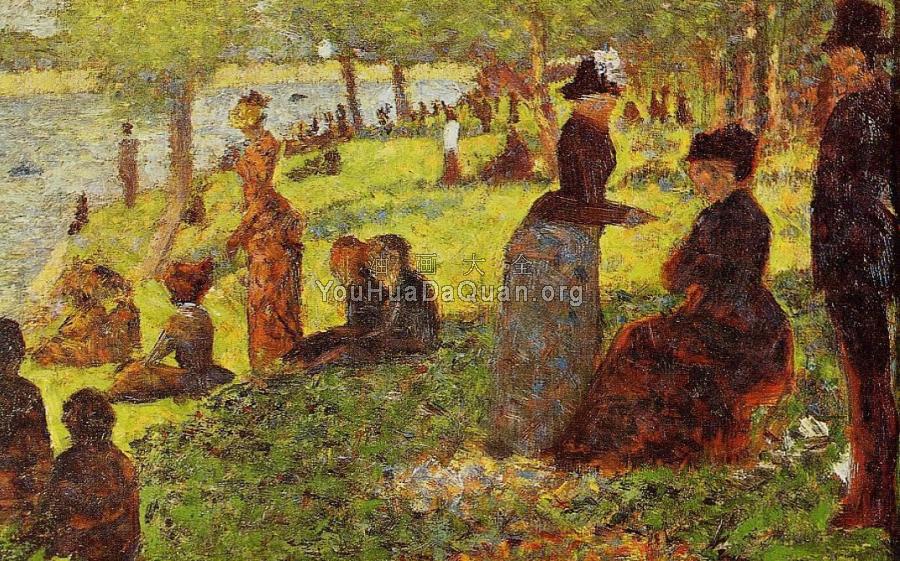 La Grande Jatte, Sketch with Many Figures - 乔治·修拉